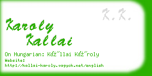karoly kallai business card